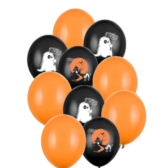 Balony na HALLOWEEN pomarańczowe czarne duchy OCHprosze