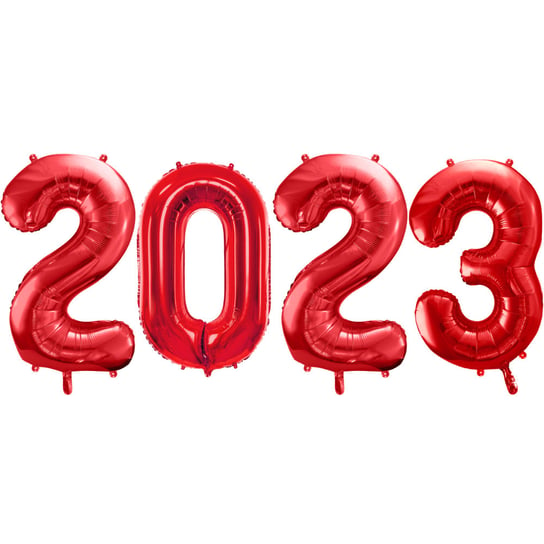 Balony Na Sylwestra Czerwone Duże Cyfry 2023 100cm Napis Happy New Year Na Hel ABC