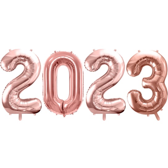 Balony Na Sylwestra Różowe Złoto Duże Cyfry 2023 100cm Napis Happy New Year Na Hel ABC