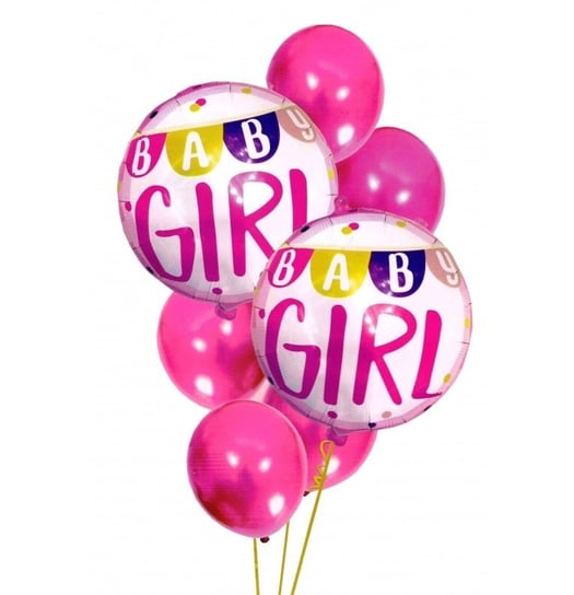 Balony na urodziny babyshower girl 7szt. 30-46cm KIK