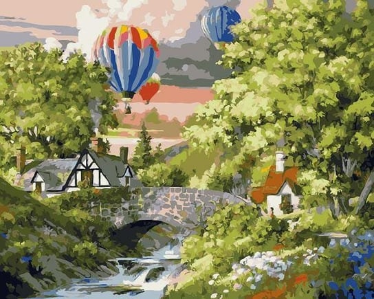 Balony nad miasteczkiem - Malowanie po numerach 50x40 cm ArtOnly