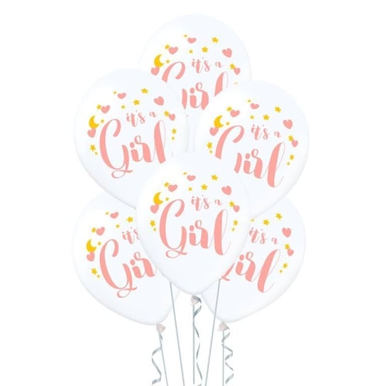 Balony nadruk it's a girl - 30 cm - 6 sztuk PartyPal