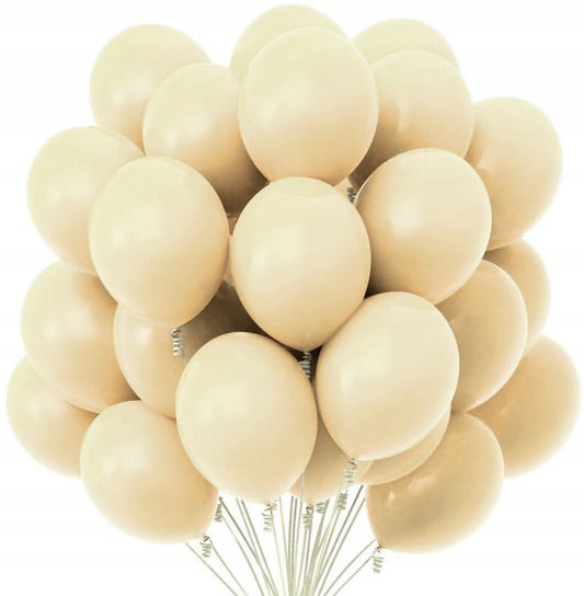 Balony pastelowe matowe cieliste nude beżowe Duże Urodziny 1-99 50szt Inna marka