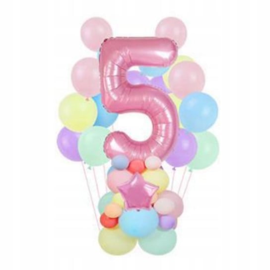 Balony Pastelowe Urodziny Dekoracja Cyfra 5 Inna marka