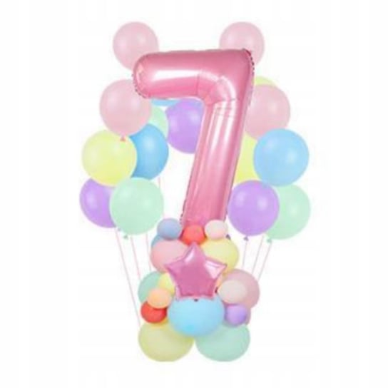 Balony Pastelowe Urodziny Dekoracja Cyfra 7 Inna marka