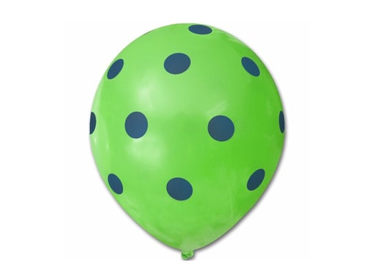 Balony pastelowe zielone w niebieskie grochy - 30 cm - 5 szt. DP