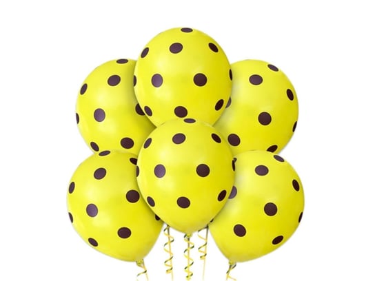 Balony pastelowe żółte w fioletowe grochy - 30 cm - 100 szt. DP