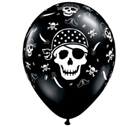 Balony, Piraci, 11", czarny, 25 sztuk Qualatex