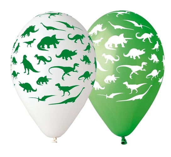Balony premium, dinozaury, 12", 5 sztuk Gemar