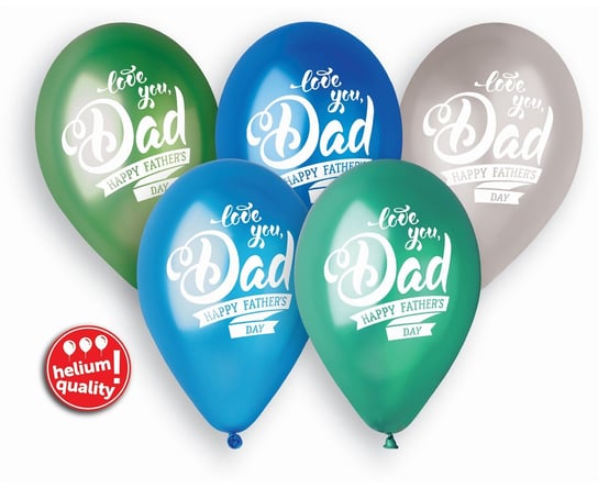 Balony, Premium Father’s day, mix, 12", 5 sztuk GoDan
