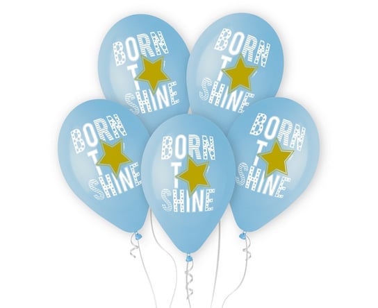 Balony Premium Hel Born To Shine (Niebieskie), 13"/ 5 Szt. Gemar