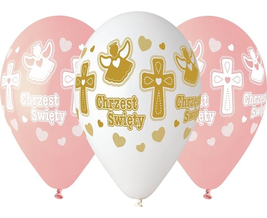 Balony Premium Hel Chrzest Dziewczynki, 13 Cali/ 25 Szt. Gemar