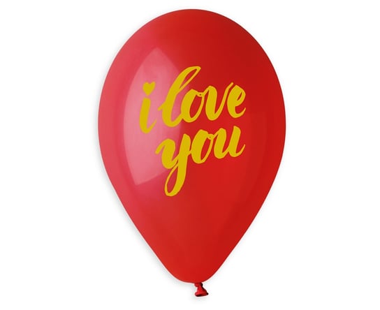 Balony Premium Hel I Love You (złoty napis), 13 cali/ 5 szt. GODAN
