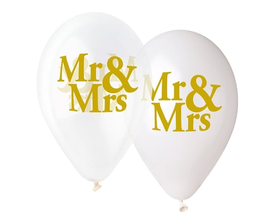 Balony Premium Hel, Mr&Mrs, 13", 5 sztuk Gemar