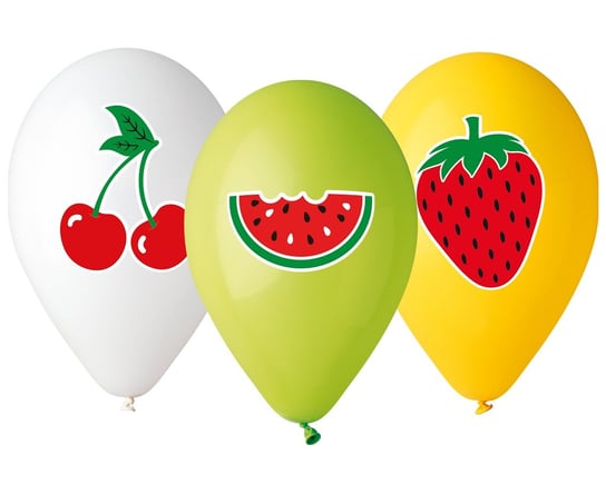 Balony Premium, Owoce, 5 sztuk Gemar
