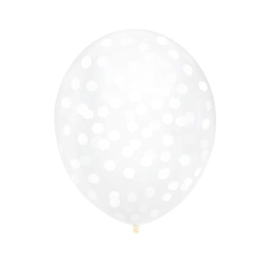Balony przezroczyste z konfetti białym 12cali 5 szt. somgo