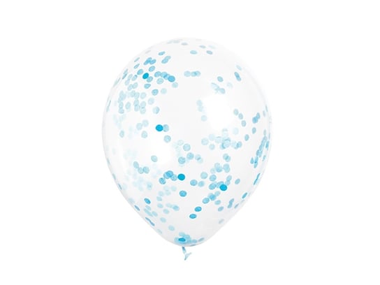 Balony przezroczyste z konfetti w środku - 30 cm - 6 szt. Unique