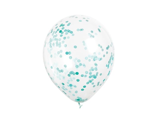 Balony przezroczyste z konfetti w środku - 30 cm - 6 szt. Unique