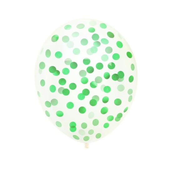 Balony przezroczyste z konfetti zielonym 12cali 5szt. somgo