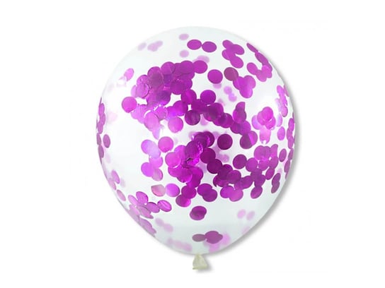 Balony przezroczyste z różowym konfetti - 30 cm - 100 szt DP