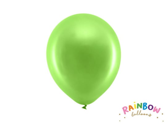 Balony Rainbow 23cm Metalizowane, Jasny Zielony (1 Op. / 100 Szt.) Party Deco