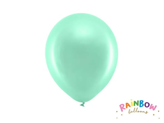 Balony Rainbow 23cm Metalizowane, Mięta (1 Op. / 100 Szt.) Party Deco
