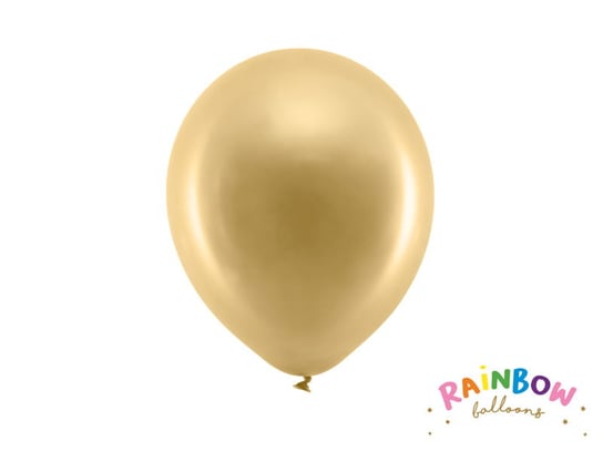 Balony Rainbow 23cm Metalizowane, Złoty (1 Op. / 10 Szt.) Party Deco