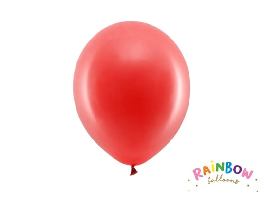Balony Rainbow 23cm pastelowe, czerwony (1 op. / 10 szt.) Party Deco