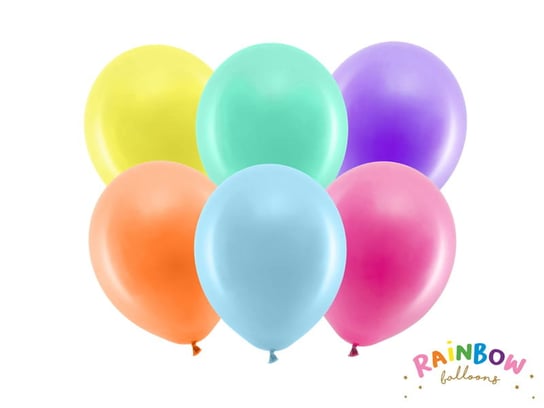 Balony Rainbow 23cm pastelowe, mix (1 op. / 10 szt.) Party Deco