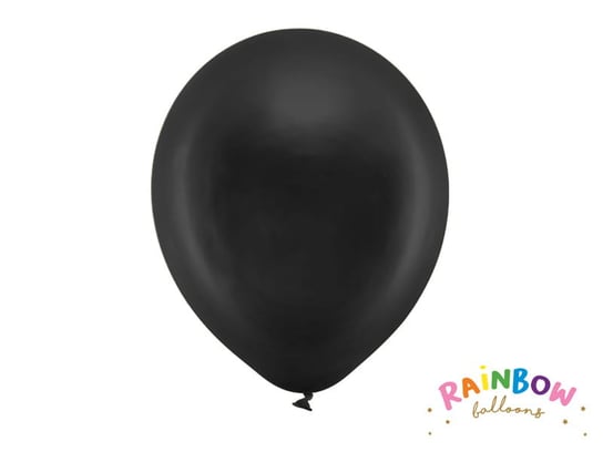 Balony Rainbow 30cm Metalizowane, Czarny (1 Op. / 10 Szt.) Party Deco