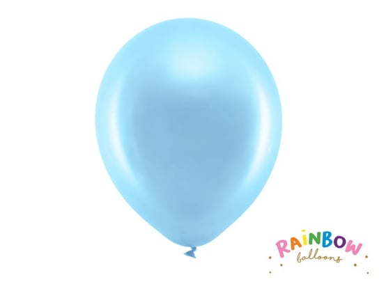 Balony Rainbow 30cm Metalizowane, Niebieski (1 Op. / 10 Szt.) Party Deco