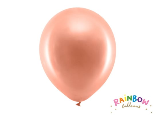 Balony Rainbow 30cm Metalizowane, Różowe Złoto (1 Op. / 10 Szt.) Party Deco