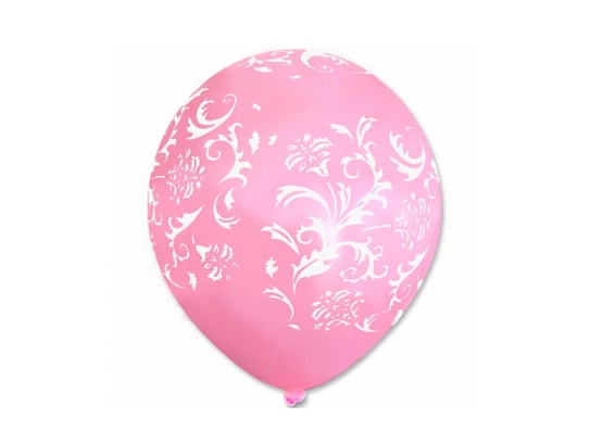 Balony różowe w białe wzorki - 30 cm - 100 szt. DP