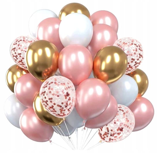 Balony Różowo Złote 60szt Ślub Wesele Urodziny bal Edibazzar