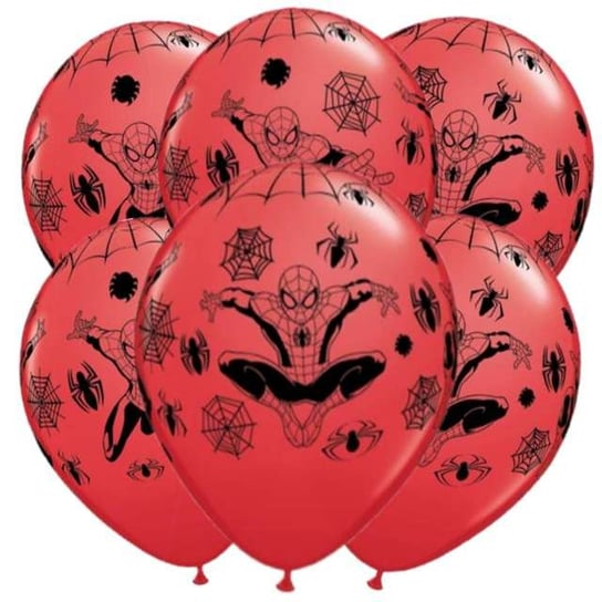 Balony, Spider-Man, czerwone, 12", 6 sztuk Qualatex