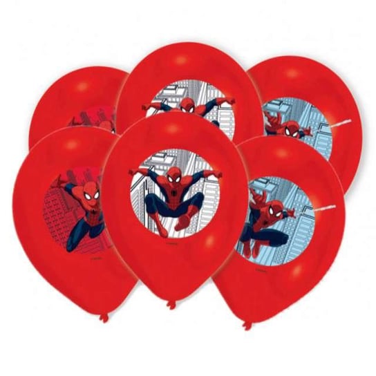 Balony, Spider-Man, red mix, 11", 6 sztuk Amscan