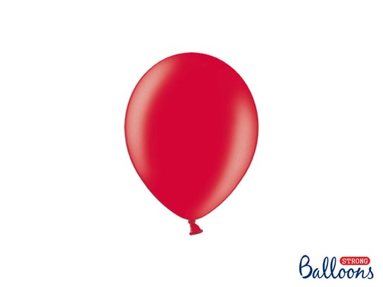 Balony Strong, 12 cm, Metallic Poppy Red, 100 sztuk PartyDeco