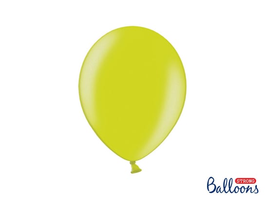 Balony Strong, 27 cm, Metallic Lime Green, 50 sztuk PartyDeco