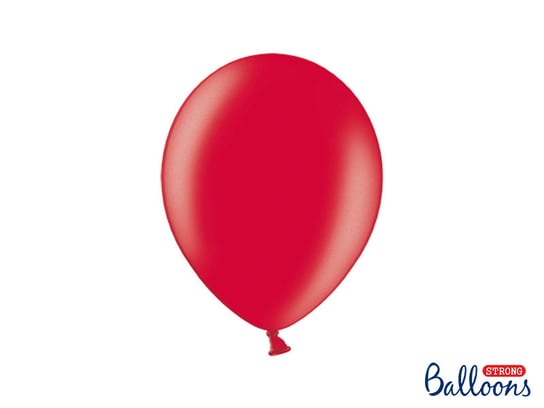 Balony Strong, 27 cm, Metallic Poppy Red, 100 sztuk PartyDeco