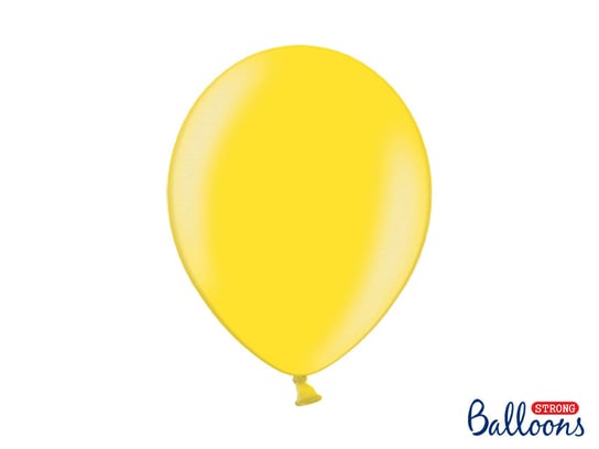 Balony Strong, 30 cm, Metallic Lemon, 100 sztuk PartyDeco