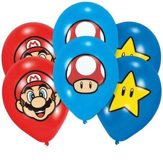 Balony, Super Mario Bros, pastel mix, 11", 6 sztuk Amscan