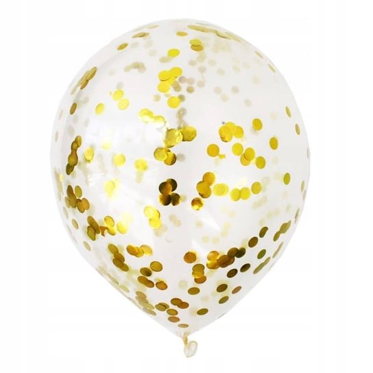 Balony transparentne z konfetti, złote 30cm, 100 szt. Inny producent