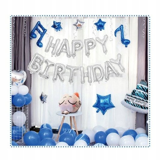 Balony Urodzinowe Niebieski Zestaw 30Szt Impreza Midex