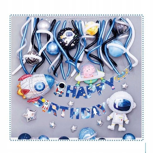 Balony Urodzinowe Zestaw 40Szt Urodziny Kosmos Midex