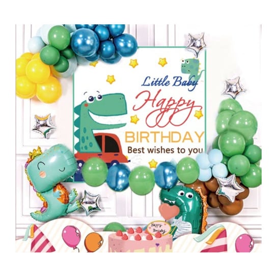 Balony Urodzinowe Zestaw 47Szt Urodziny Dinozaur Midex