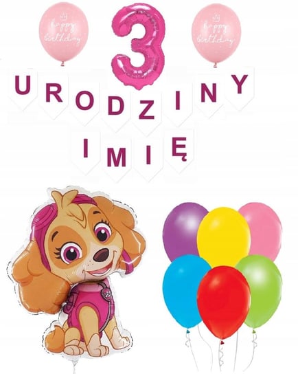 Balony Urodziny 1-9 Skye Psi Patrol Urodziny +Imię Inna marka