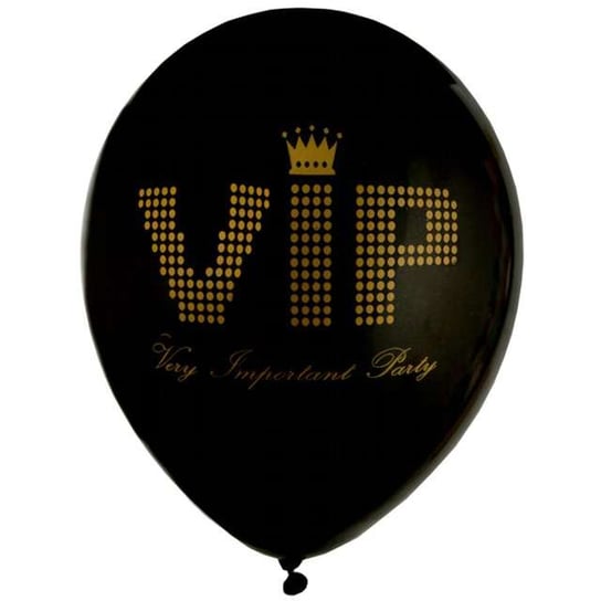 Balony, VIP BLACK, czarne, 9", 8 sztuk SANTEX
