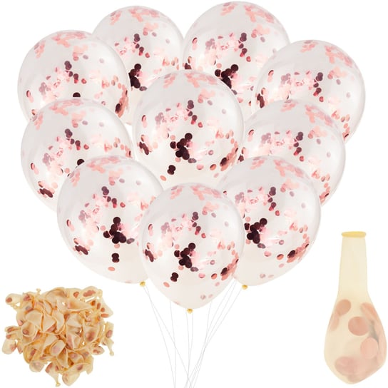 Balony Z Konfetti 100 Przezroczyste Confetti Rose MARTOM