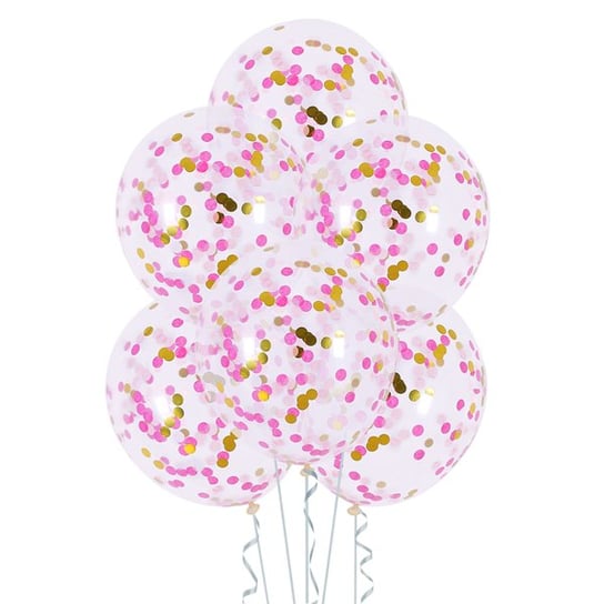 Balony z konfetti, różowo-złote PartyPal