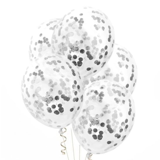 Balony z konfetti srebrne PartyPal